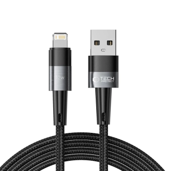 Kabel przewód USB-A - iPhone Lightning 12W 2.4A 2m - szary