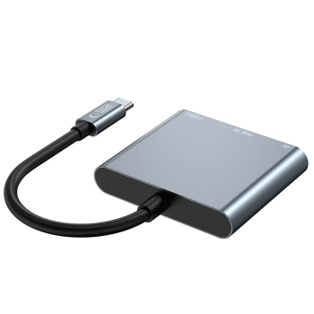  3w1 HUB rozdzielacz USB-C na USB-A USB-C PD 100W HDMI 4K 30Hz - szary - zdj. dodatkowe 2
