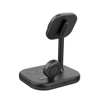  3w1 Ładowarka indukcyjna MagSafe ze stojakiem na smartfon Apple Watch AirPods - czarna - zdj. dodatkowe 4