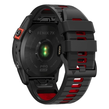  Pasek do zegarka Garmin Fenix 3 / 5X / 3HR / 5X Plus / 6X / 6X Pro / 7X - czarno-czerwony - zdj. dodatkowe 3
