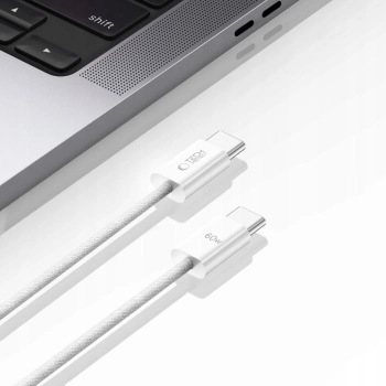  Kabel przewód USB-C PD 60W 3A 1m - biały - zdj. dodatkowe 3