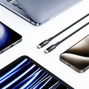  Kabel przewód USB-C PD 60W 3A 3m - szary - zdj. dodatkowe 3