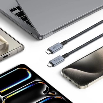  Kabel przewód szybki USB-C 4.0 PD 240W 8K 40Gbps 1m - szary - zdj. dodatkowe 4