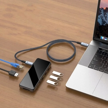  Kabel przewód szybki USB-C 4.0 PD 240W 8K 40Gbps 1m - szary - zdj. dodatkowe 6