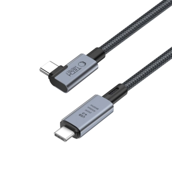  Kabel przewód kątowy i prosty USB-C 4.0 PD 240W 8K 40Gbps 1.5m - szary - zdj. dodatkowe 2