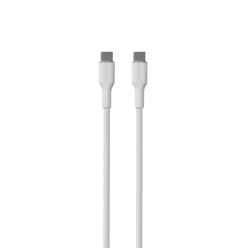 Kabel przewód silikonowy USB-C 60W 1.5m - biały
