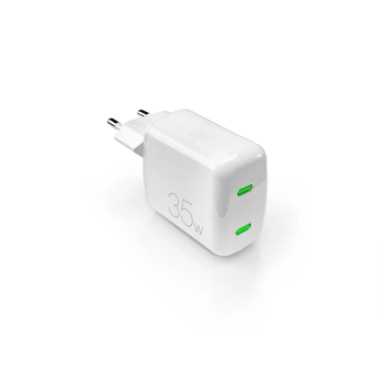 Ładowarka sieciowa 2xUSB-C GaN 35W MiniPro - biała