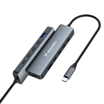  6w1 Hub rozdzielacz USB-A USB-C DisplayPort HDMI - szary - zdj. dodatkowe 1
