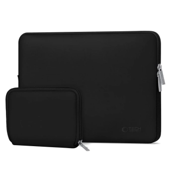  Torba etui pokrowiec na laptopa 13-14'' + etui na akcesoria - czarna - zdj. dodatkowe 1