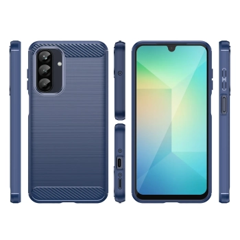  Etui silikonowe na Samsung Galaxy A26 Carbon Case - niebieskie - zdj. dodatkowe 2