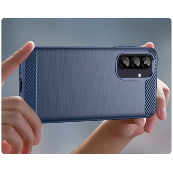  Etui silikonowe na Samsung Galaxy A26 Carbon Case - niebieskie - zdj. dodatkowe 4
