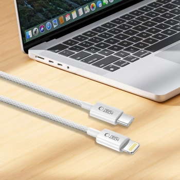  Kabel przewód USB-C - iPhone Lightning PD 27W 3A 100 cm - szary - zdj. dodatkowe 4