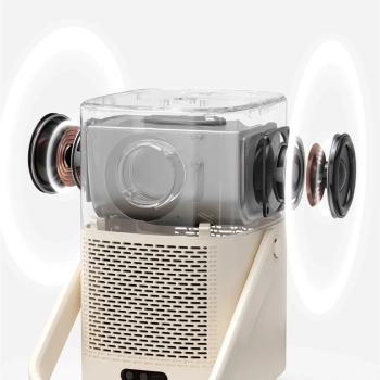  Projektor multimedialny bezprzewodowy FullHD 1080p LCD z głośnikami JBL WiFi BT T2 Plus - beżowy - zdj. dodatkowe 9