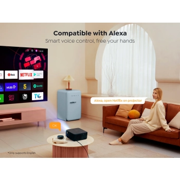  Projektor multimedialny FullHD 1080p LCD z głośnikami JBL WiFi BT K2s - czarny - zdj. dodatkowe 2