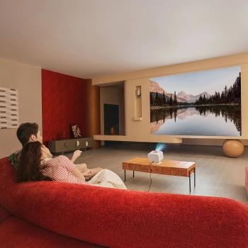  Projektor multimedialny FullHD 1080p LCD z głośnikami JBL WiFi L2 Plus - beżowy - zdj. dodatkowe 9