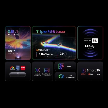  Projektor multimedialny laserowy RGB FullHD 1080p z głośnikami JBL WiFi BT K300s - czarny - zdj. dodatkowe 9