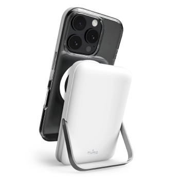 Powerbank bezprzewodowy 10000mAh USB-C MagSafe z podstawką - biały