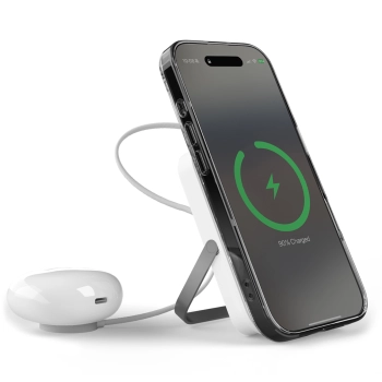  Powerbank bezprzewodowy 10000mAh USB-C MagSafe z podstawką - biały - zdj. dodatkowe 1