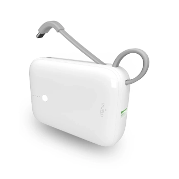  Powerbank 10000mAh USB-A USB-C z wbudowanym kablem - biały - zdj. dodatkowe 1