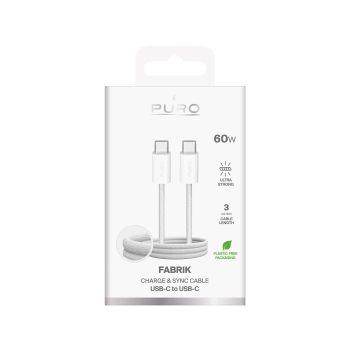  Kabel przewód USB-C w oplocie Fabrik 4 240W 1m - biały - zdj. dodatkowe 1