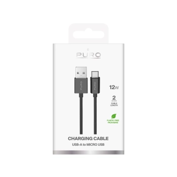  Kabel przewód USB-A - microUSB TPE 12W 2m - czarny - zdj. dodatkowe 1