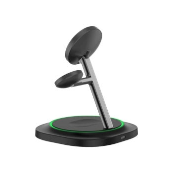  Ładowarka indukcyjna 3w1 do smartfona smartwatcha słuchawek Magnetic MagSafe - czarna - zdj. dodatkowe 5