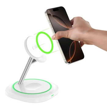  Ładowarka indukcyjna 3w1 do smartfona smartwatcha słuchawek Magnetic MagSafe - biała - zdj. dodatkowe 6