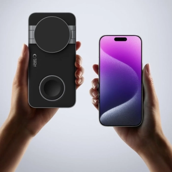  Ładowarka indukcyjna 3w1 do smartfona smartwatcha słuchawek z kablem USB-C - czarna - zdj. dodatkowe 5