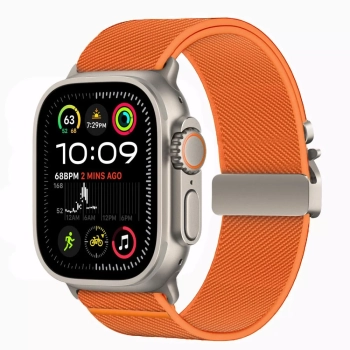  Pasek Apple Watch 44 / 45 / 46 / 49 mm Nylon Clasp - pomarańczowy - zdj. dodatkowe 1