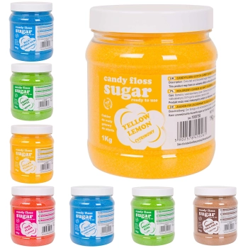 Kolorowy smakowy cukier do waty cukrowej ZESTAW 8 x 1 kg