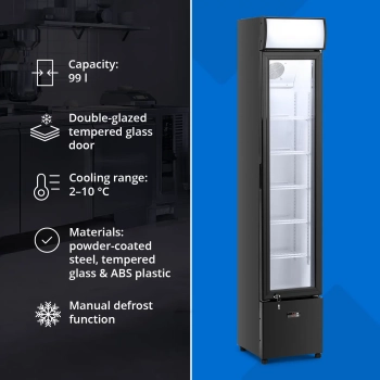  Lodówka chłodziarka barowa na napoje LED 99 l 2-10 C 150 W - zdj. dodatkowe 2