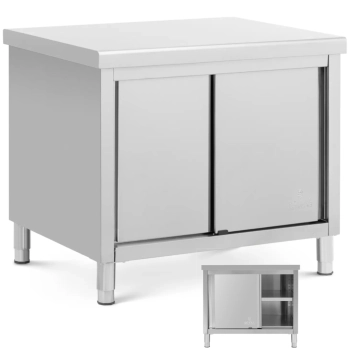 Stół blat roboczy centralny z szafką drzwi suwane STAL 100 x 80 cm