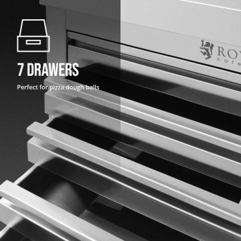  Szafka gastronomiczna na ciasto do pizzy z rantem 7 szuflad 50 x 70 cm - zdj. dodatkowe 2