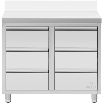  Szafka gastronomiczna przyścienna z rantem 6 szuflad STAL 100 x 60 cm - zdj. dodatkowe 7