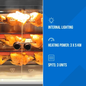  Rożen gazowy opiekacz do 15 kurczaków 3 szpikulce propan-butan 15 kW - zdj. dodatkowe 4
