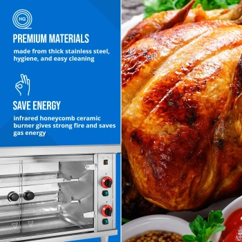  Rożen gazowy opiekacz do 10 kurczaków 2 szpikulce propan-butan 10 kW - zdj. dodatkowe 2