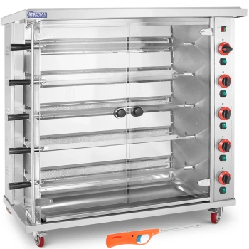 Rożen gazowy opiekacz do 25 kurczaków 5 szpikulców propan-butan 25 kW