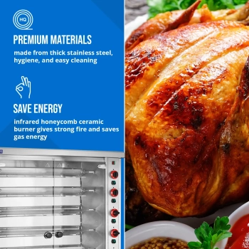  Rożen gazowy opiekacz do 40 kurczaków 8 szpikulców propan-butan 40 kW - zdj. dodatkowe 1