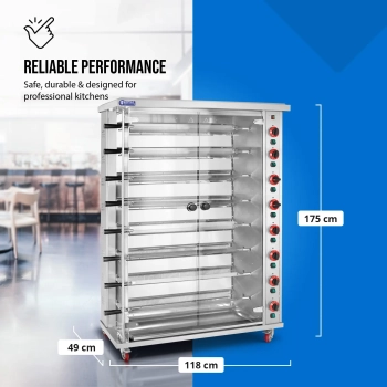  Rożen gazowy opiekacz do 40 kurczaków 8 szpikulców propan-butan 40 kW - zdj. dodatkowe 6