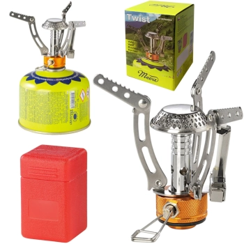 Kuchenka turystyczna na kartusze gazowe 7/16'' TWIST piezo zapalnik 4.5 kW