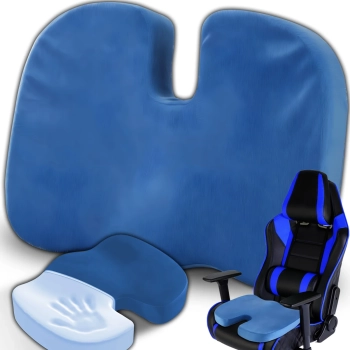  Poduszka podkładka ortopedyczna do siedzenia na krzesło fotel samochodowy XL - niebieska - zdj. dodatkowe 1