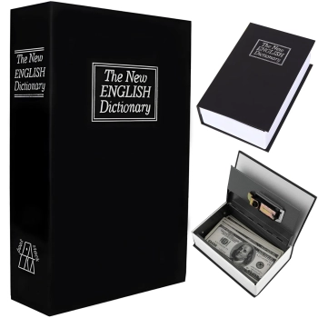  Sejf skrytka kasetka metalowa na kosztowności pieniądze w formie książki XL - zdj. dodatkowe 1