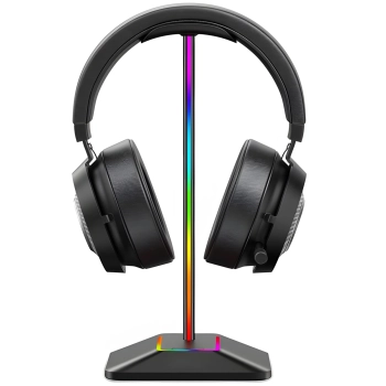  Stojak uchwyt biurkowy gamingowy na słuchawki z hubem USB podświetlany RGB LED - zdj. dodatkowe 1
