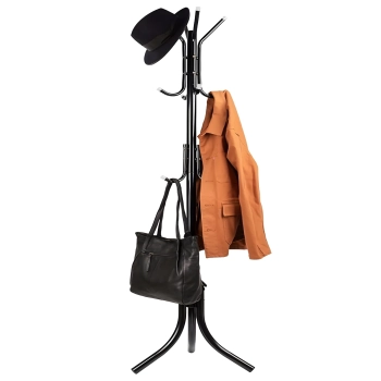  Wieszak podłogowy stojący na ubrania loft 3 poziomy 175 cm - czarny - zdj. dodatkowe 1