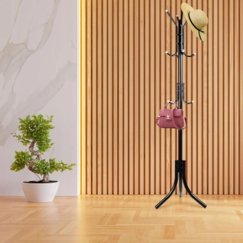  Wieszak podłogowy stojący na ubrania loft 3 poziomy 175 cm - czarny - zdj. dodatkowe 3