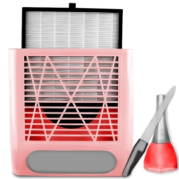  Pochłaniacz pyłu do paznokci kasetowy bezworkowy 80 W - różowy - zdj. dodatkowe 1