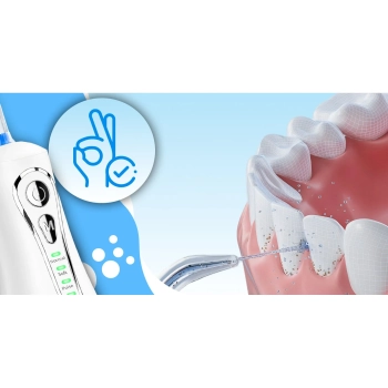  Irygator dentystyczny do zębów bezprzewodowy 4 tryby 7 końcówek 300 ml - zestaw - zdj. dodatkowe 1