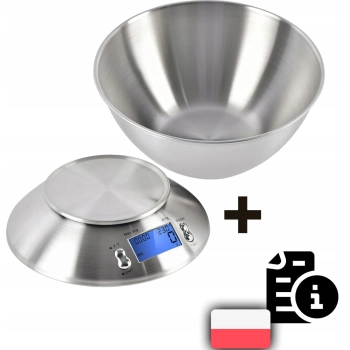  Waga elektroniczna kuchenna z miską termometrem STAL 1.8 l 1-5000 g / 1 g - zdj. dodatkowe 2