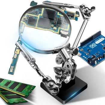  Zestaw do lutowania trzecia ręka z lupą 2.5x regulowanymi uchwytami - zdj. dodatkowe 1