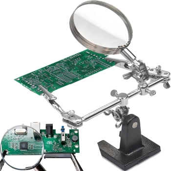  Zestaw do lutowania trzecia ręka z lupą 2.5x regulowanymi uchwytami - zdj. dodatkowe 2